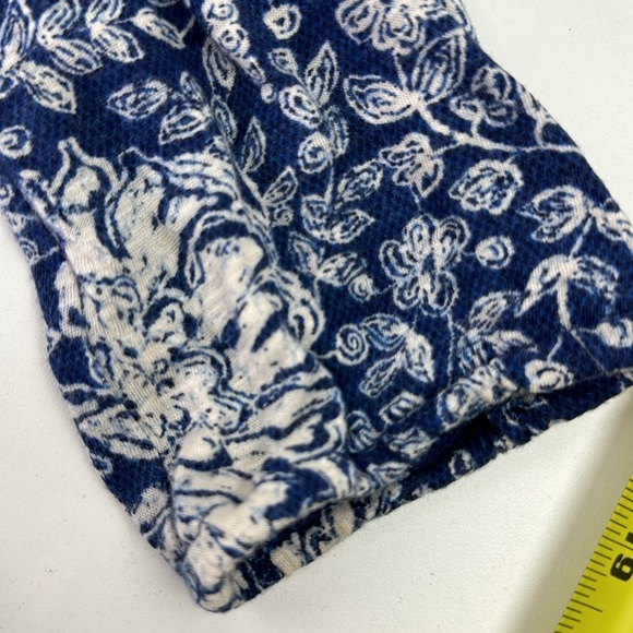 Lucky Brand Blue & White ¾ sleeve Peasant Top - Picture 4 of 9